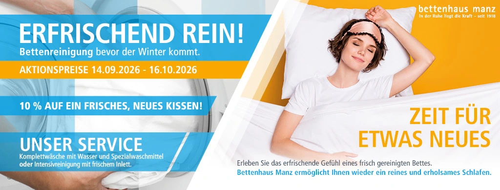 Nutzen Sie den Service des Bettenhaus Manz zur Reinigung Ihrer Betten.